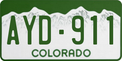 CO license plate AYD911
