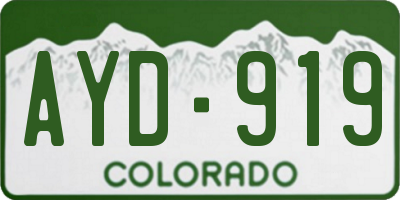 CO license plate AYD919