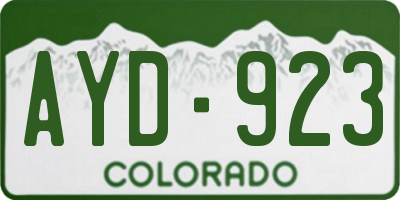 CO license plate AYD923