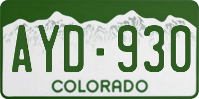 CO license plate AYD930