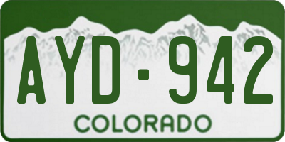 CO license plate AYD942