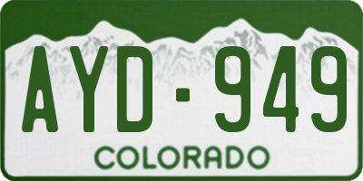 CO license plate AYD949