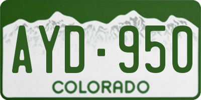 CO license plate AYD950