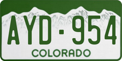 CO license plate AYD954