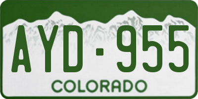 CO license plate AYD955