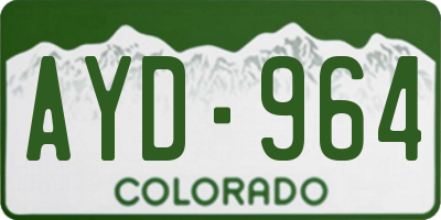 CO license plate AYD964