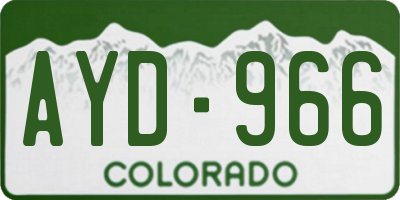 CO license plate AYD966
