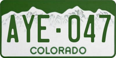 CO license plate AYE047