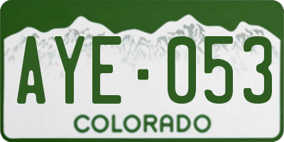 CO license plate AYE053