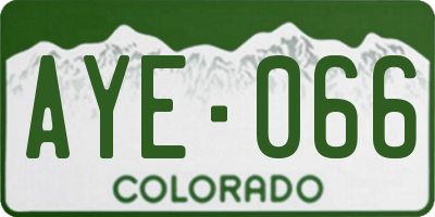 CO license plate AYE066