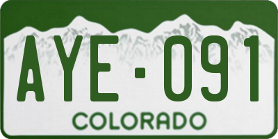 CO license plate AYE091