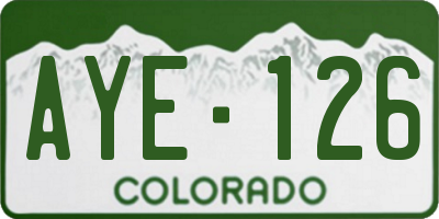 CO license plate AYE126