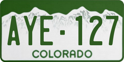 CO license plate AYE127