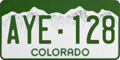CO license plate AYE128