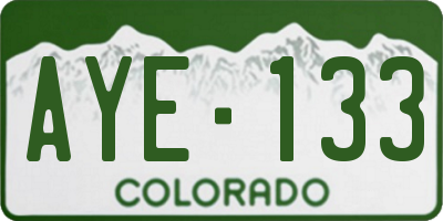 CO license plate AYE133