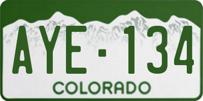 CO license plate AYE134