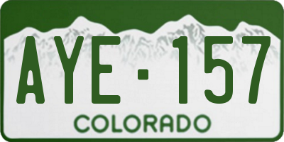 CO license plate AYE157