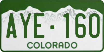CO license plate AYE160