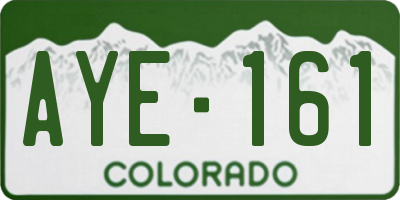CO license plate AYE161