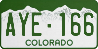 CO license plate AYE166