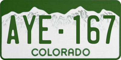 CO license plate AYE167