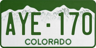 CO license plate AYE170