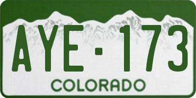 CO license plate AYE173