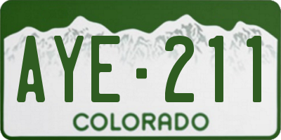 CO license plate AYE211