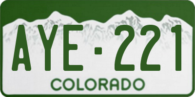 CO license plate AYE221