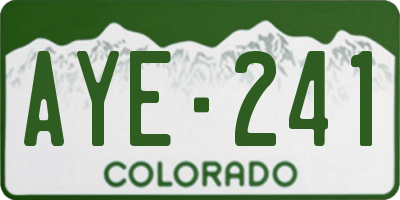 CO license plate AYE241