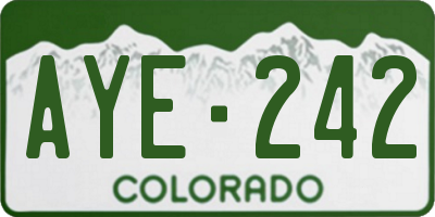 CO license plate AYE242