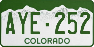 CO license plate AYE252