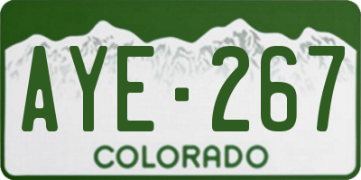 CO license plate AYE267