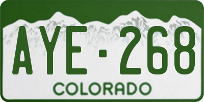 CO license plate AYE268