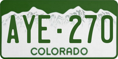 CO license plate AYE270