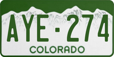 CO license plate AYE274