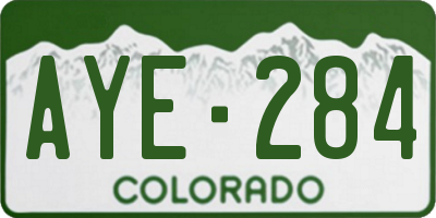 CO license plate AYE284