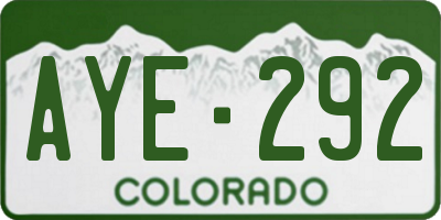 CO license plate AYE292