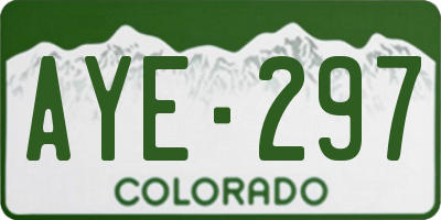 CO license plate AYE297