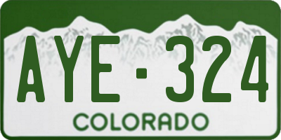 CO license plate AYE324