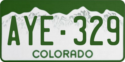 CO license plate AYE329