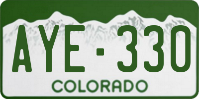 CO license plate AYE330
