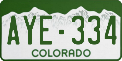 CO license plate AYE334