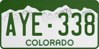 CO license plate AYE338