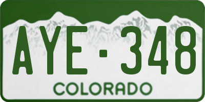 CO license plate AYE348