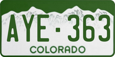 CO license plate AYE363