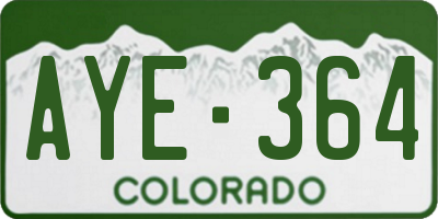 CO license plate AYE364