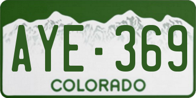 CO license plate AYE369