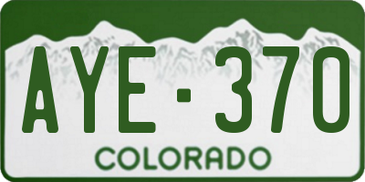 CO license plate AYE370