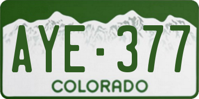 CO license plate AYE377